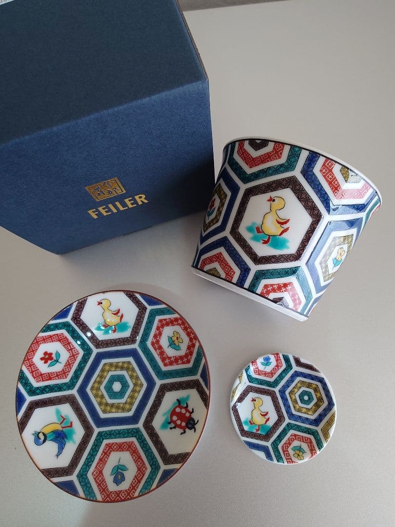 フェイラー ハイジ 九谷焼 (亀甲紋) ネイビー 【新品未使用・美品・完売品】