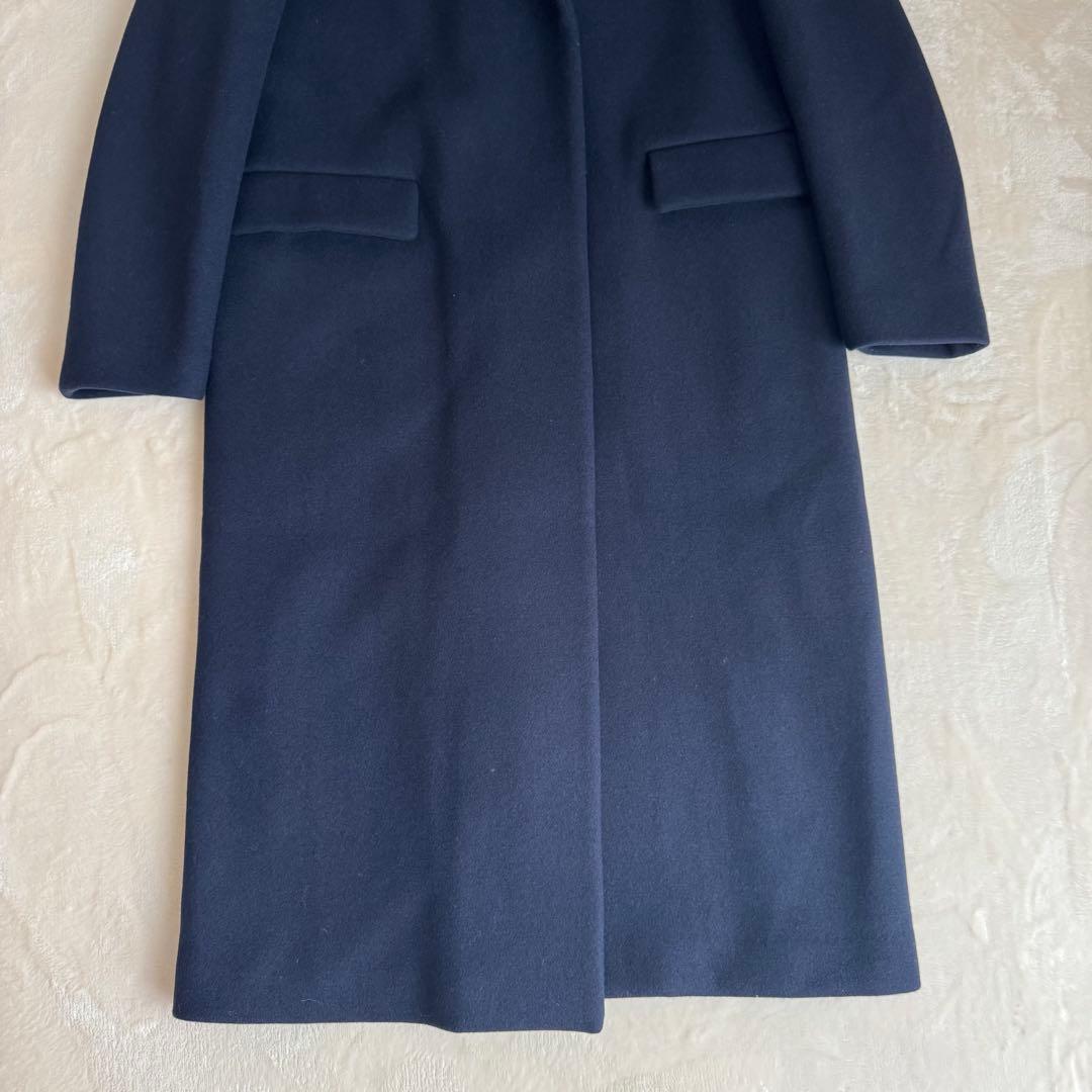【極美品】YLEVE イレーヴ ウールロングチェスターコート ネイビー 日本製