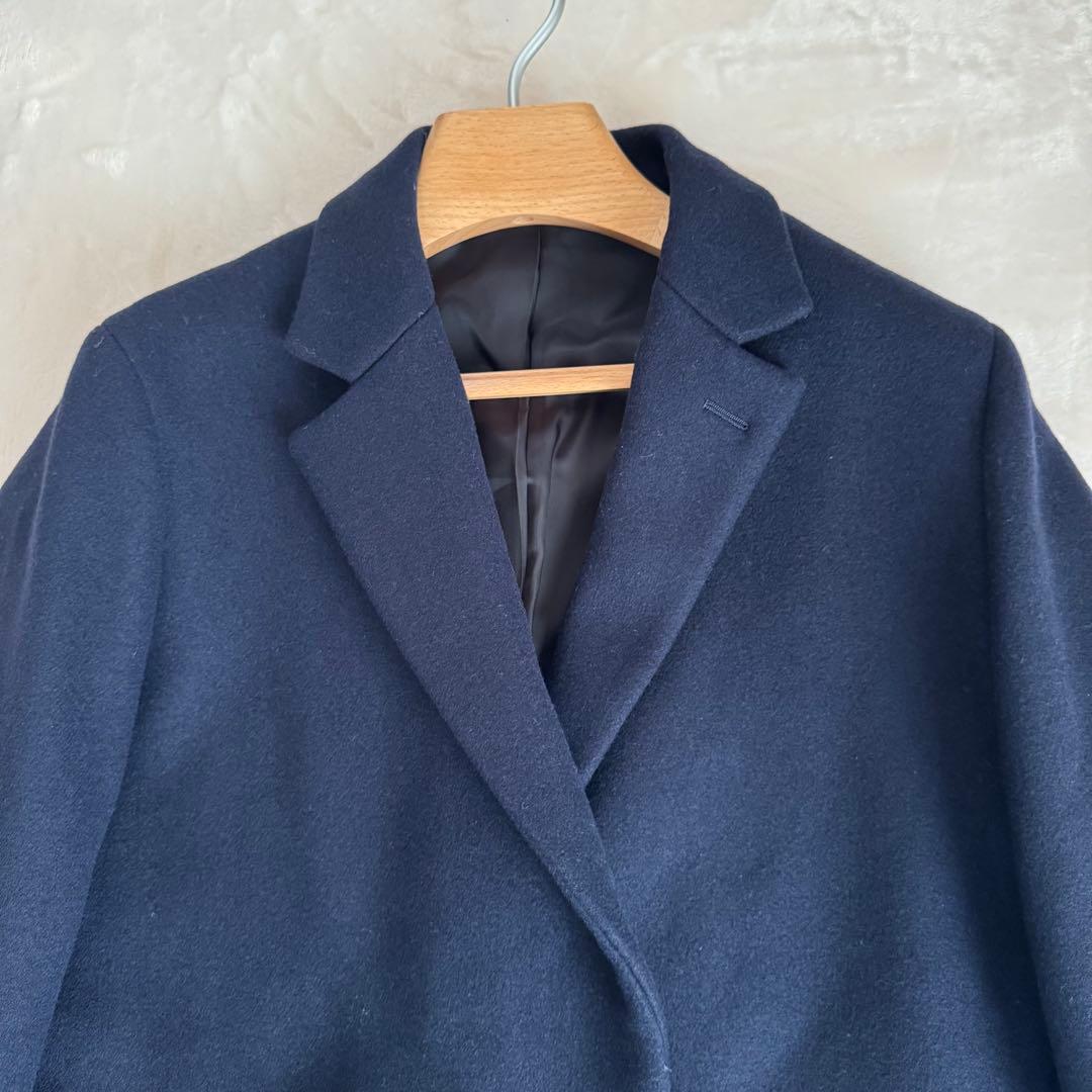 【極美品】YLEVE イレーヴ ウールロングチェスターコート ネイビー 日本製