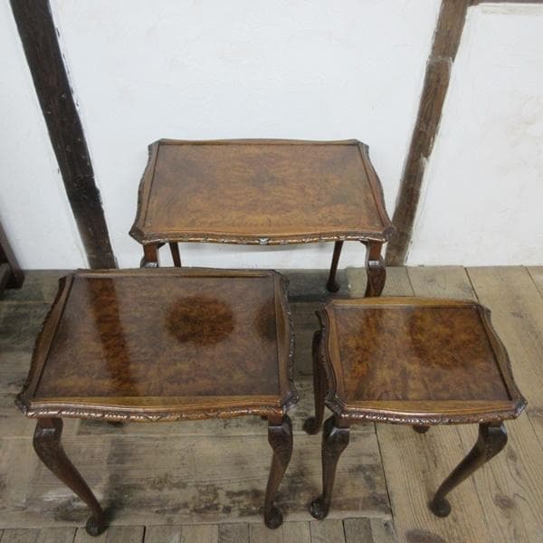 イギリス アンティーク 家具 ネストテーブル サイドテーブル 3台組 6779d
