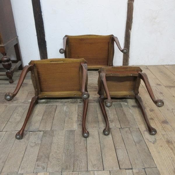 イギリス アンティーク 家具 ネストテーブル サイドテーブル 3台組 6779d