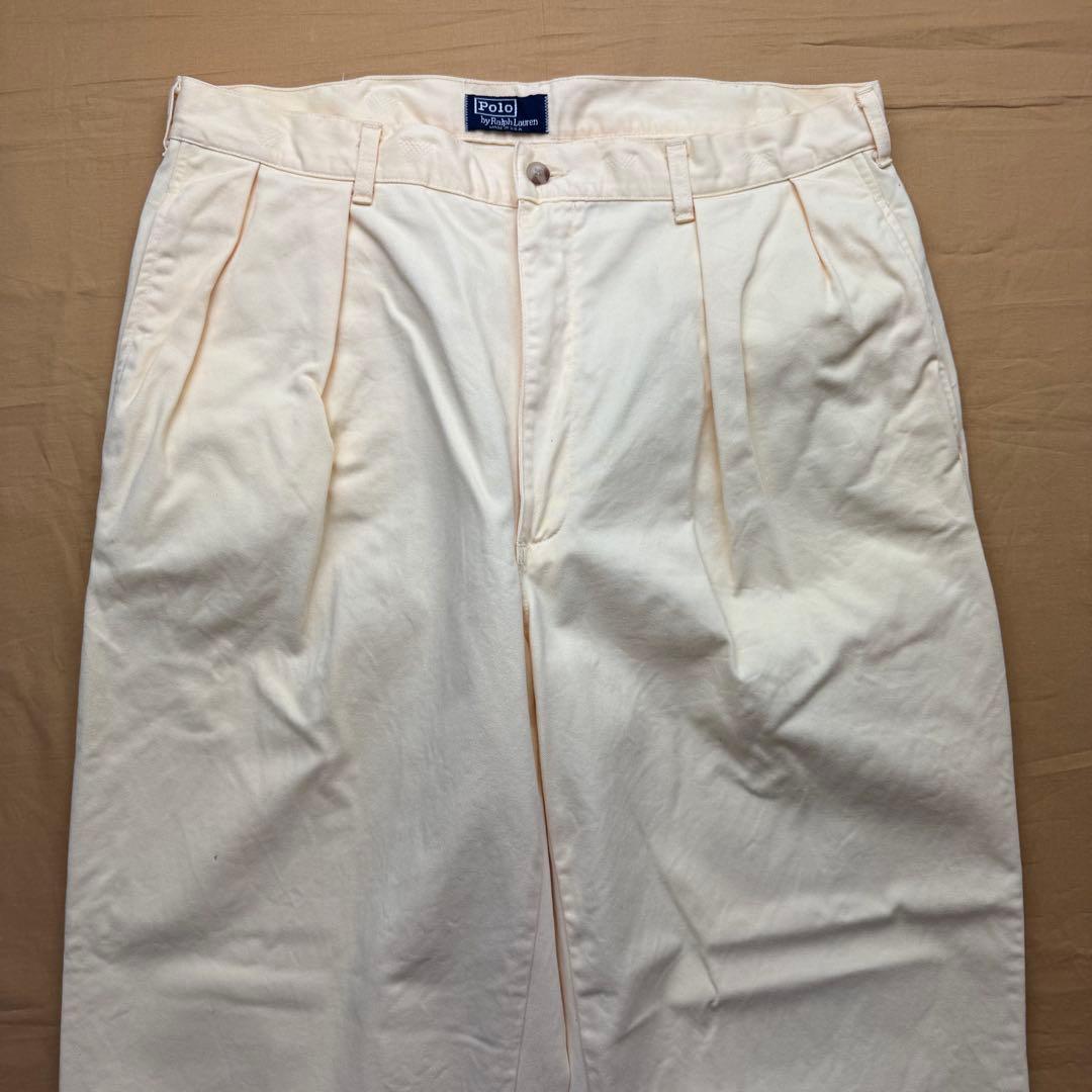 USA製　ラルフローレン　チノ　初期タグ　チノパン　イエロー　2タック　polo