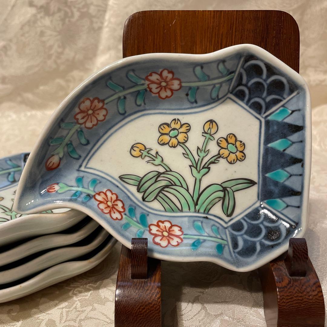 有田焼【佐藤走波】　小皿 五枚組 変形小皿