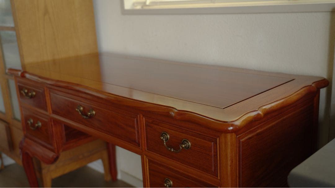アンティーク　猫脚デスク　テーブル　引出し5杯 ビンテージ　工芸品