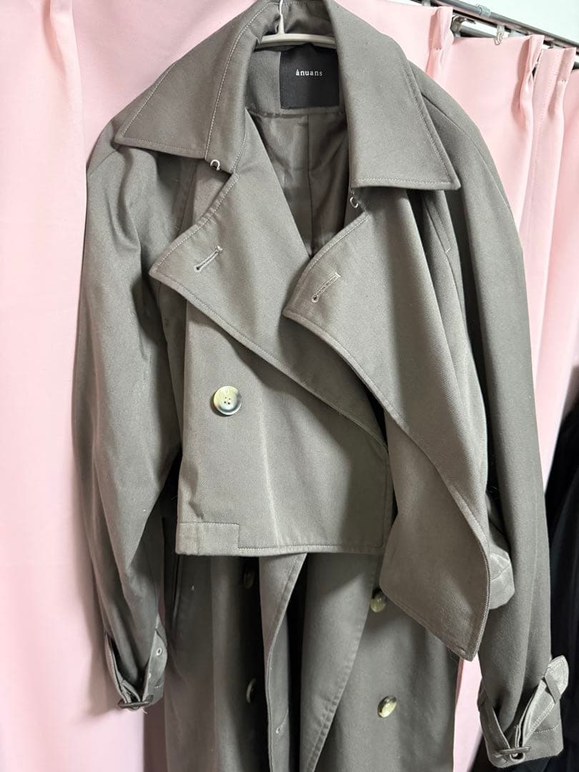 anuans 3wayトレンチコート　チャコールグレイ