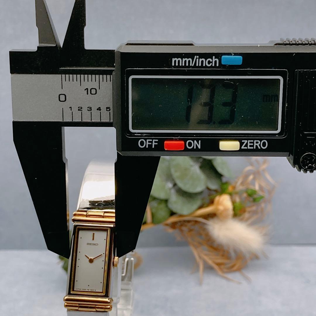 【稼動品】SEIKO バングルウォッチ レディース腕時計 スクエア　シルバー