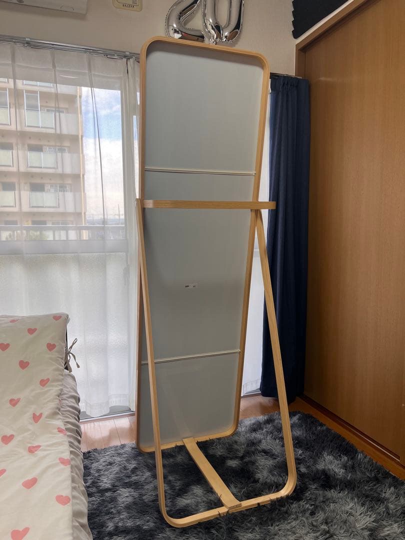 IKEA イケア IKORNNES スタンドミラー 全身鏡 アッシュ材