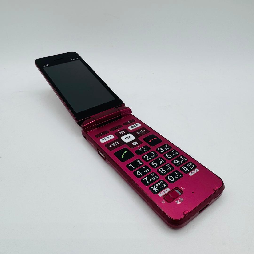 au KYF43 折りたたみ式携帯電話 ワインレッド