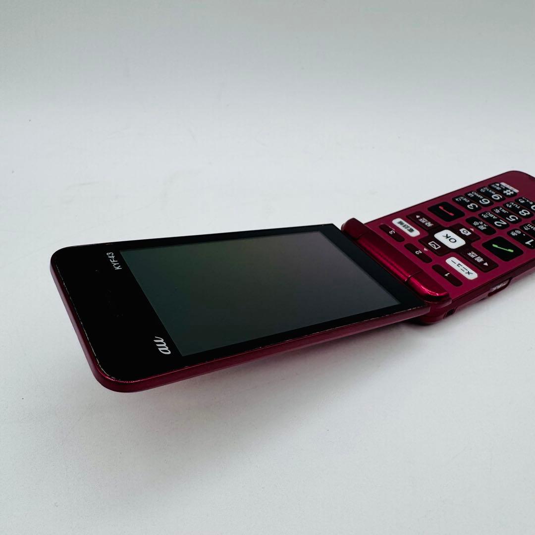 au KYF43 折りたたみ式携帯電話 ワインレッド