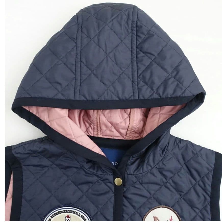 マドモアゼルノンノン キルティングフードベスト