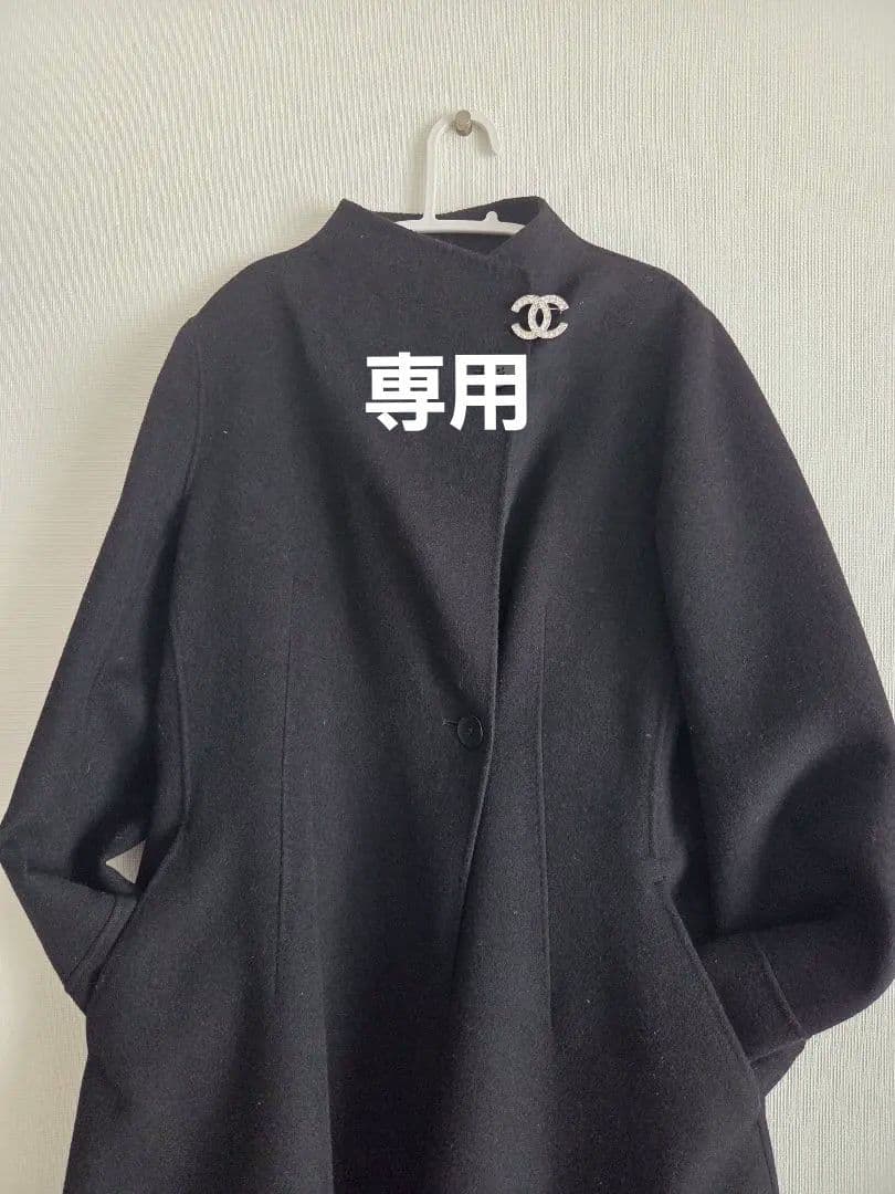 ★専用★極美品★1枚仕立て　黒 ロングコート　AMACA　(ブローチ非販売)