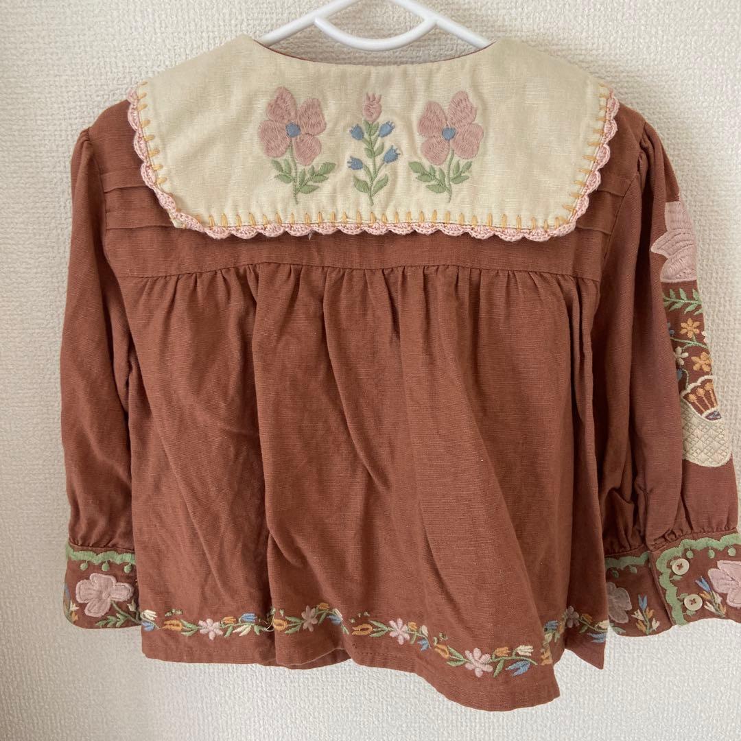 新品 apolina アポリナ 刺繍 ブラウス トップス ジャケット 3-5y