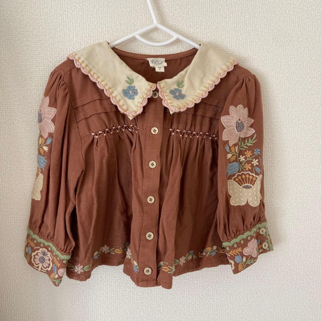 新品 apolina アポリナ 刺繍 ブラウス トップス ジャケット 3-5y