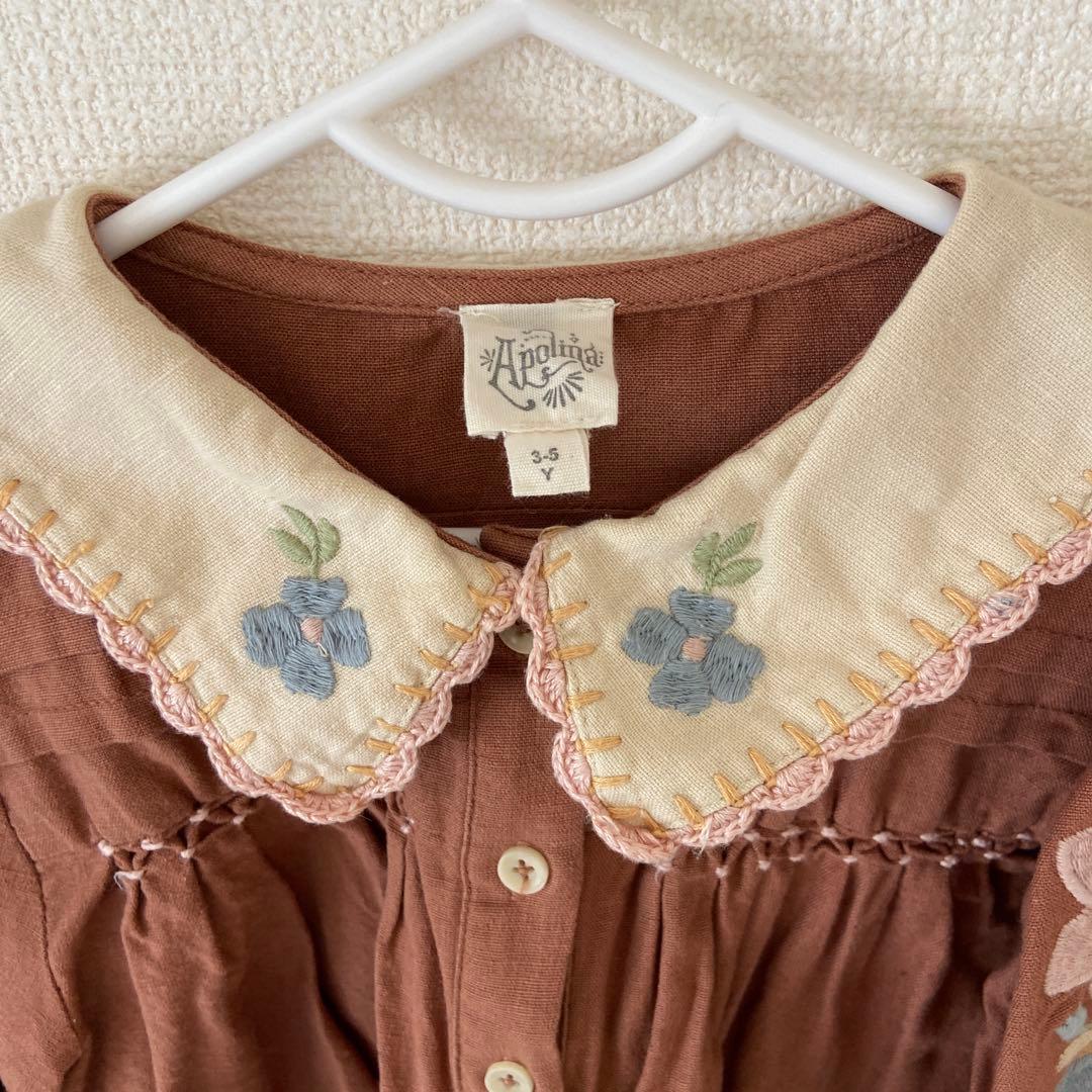 新品 apolina アポリナ 刺繍 ブラウス トップス ジャケット 3-5y