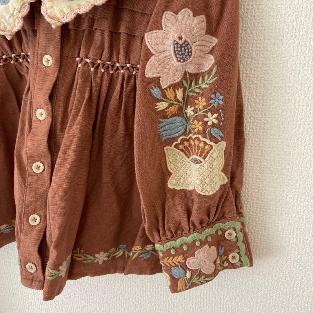 新品 apolina アポリナ 刺繍 ブラウス トップス ジャケット 3-5y