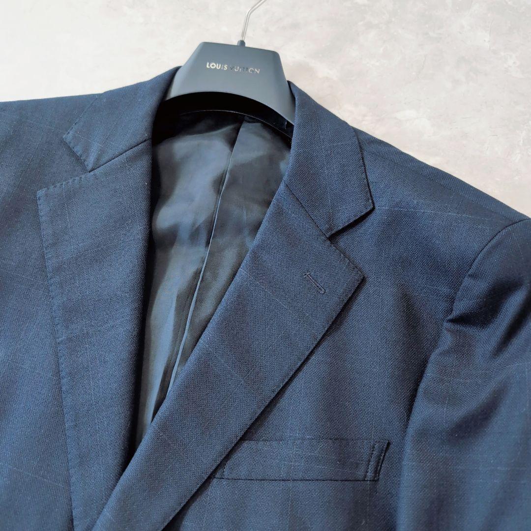 【極美品】NEWYORKER　ネイビー　チェック　XXL　AB8 超特大　現行