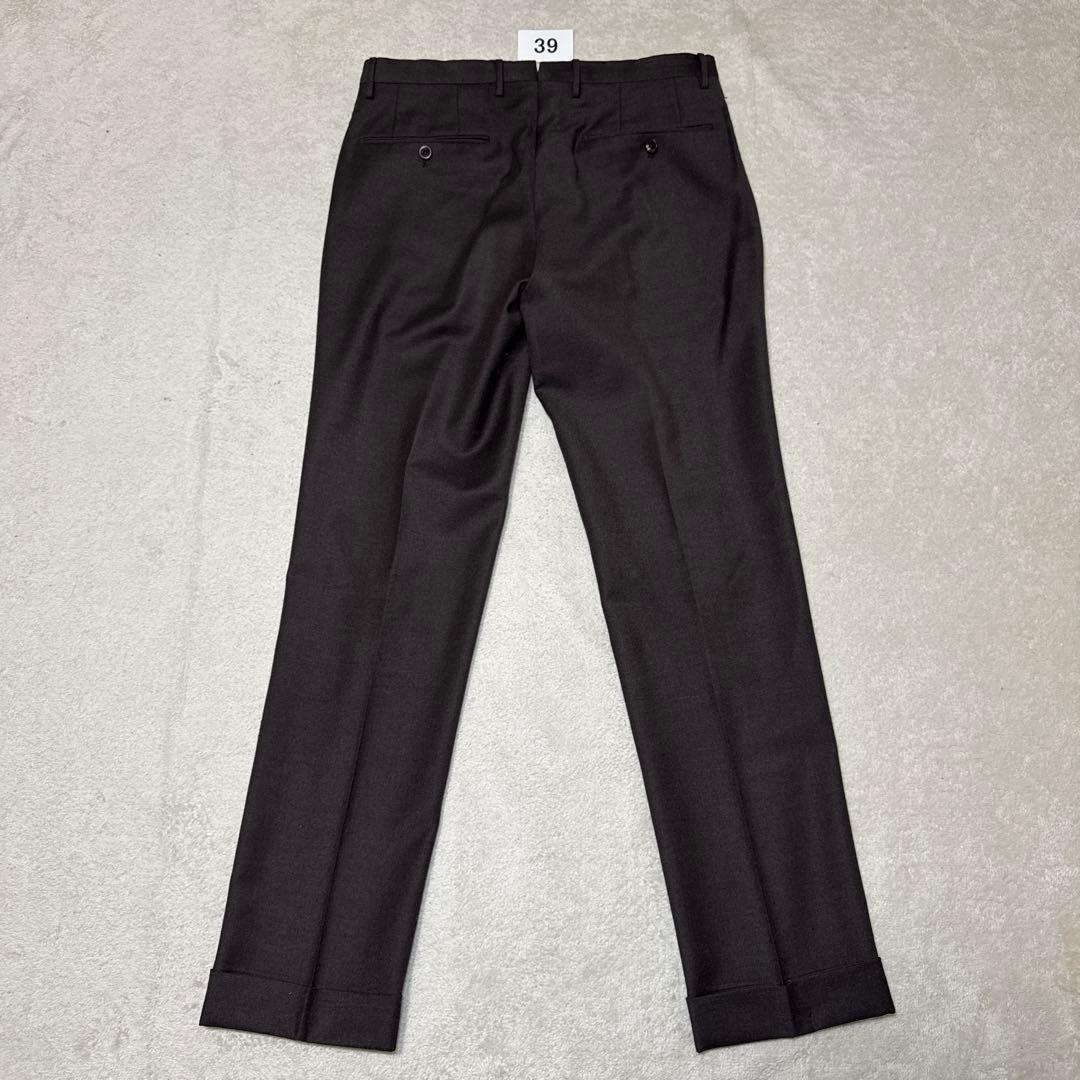 39 極美品　秋冬　インコテックス　スラックス　ブラウン　46 ウール