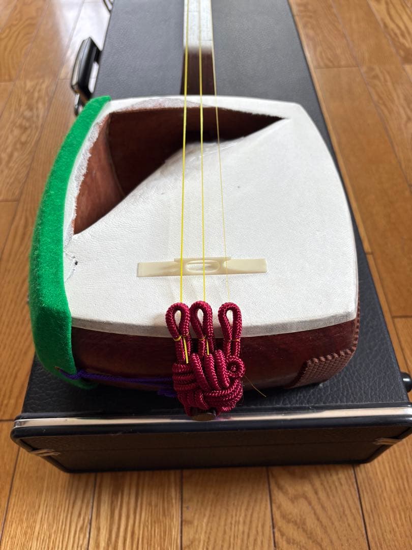 三味線　紫檀　細棹　ケース　付属品