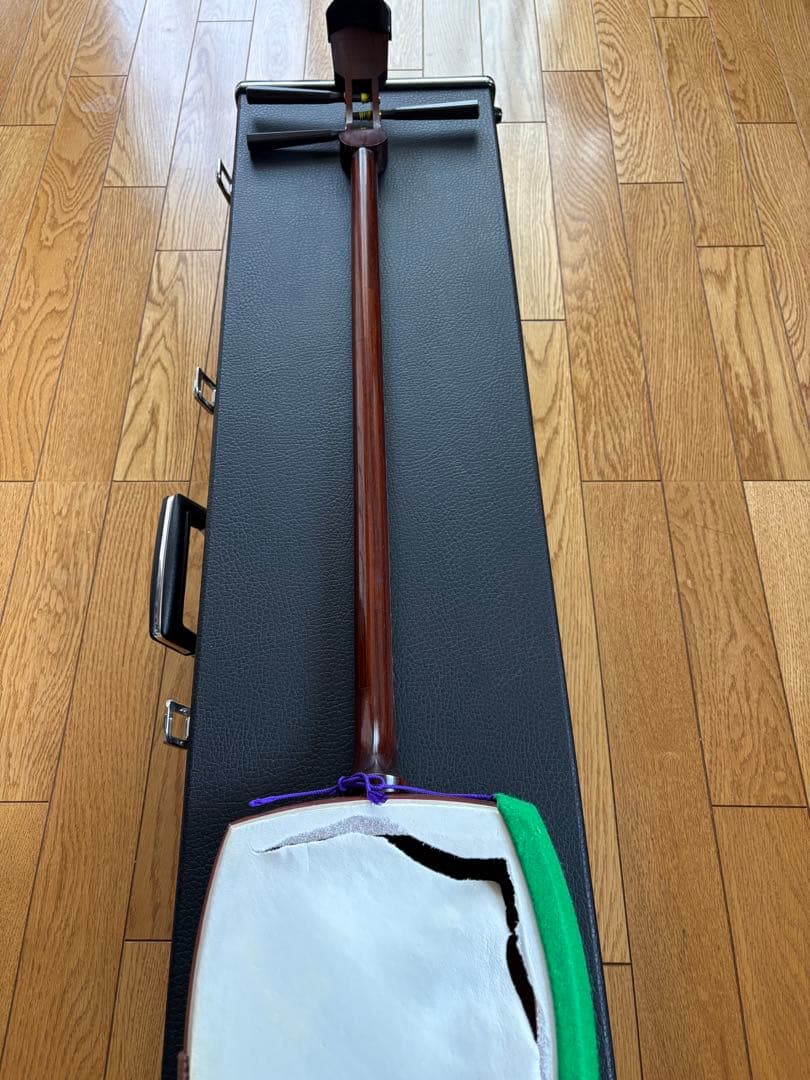 三味線　紫檀　細棹　ケース　付属品