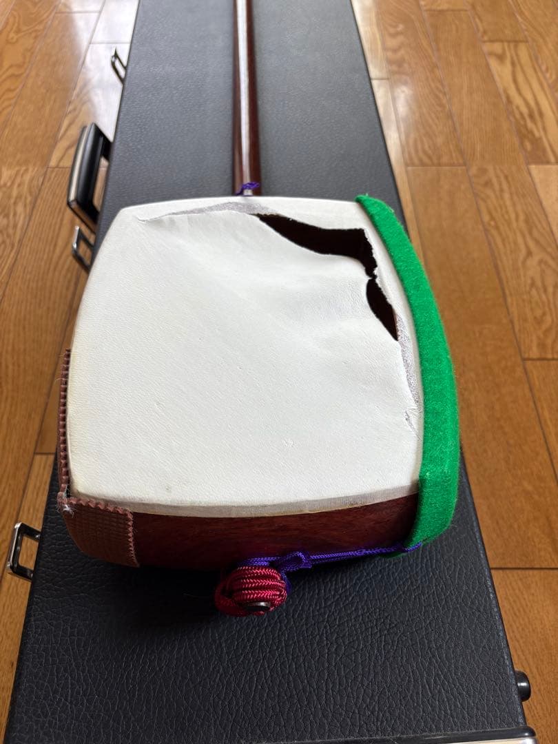 三味線　紫檀　細棹　ケース　付属品