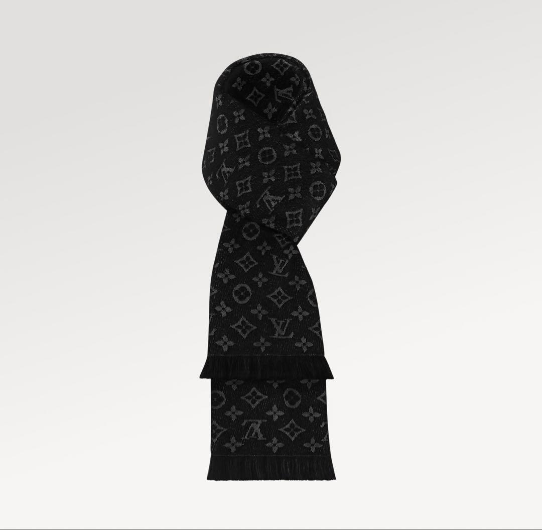 ルイヴィトン　マフラー　モノグラム　黒　ノワール
