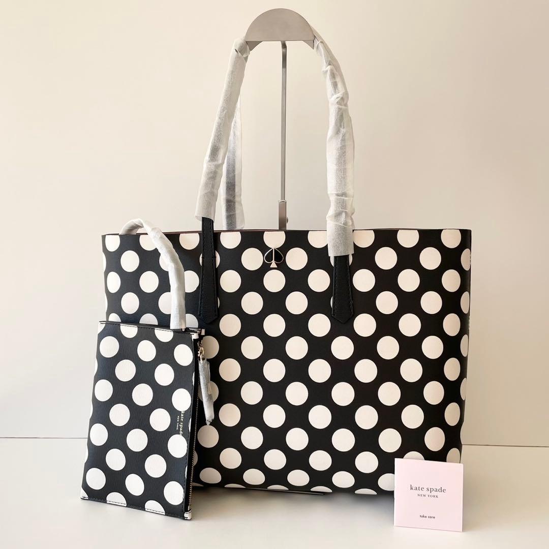 【新品】kate spade トートバッグ ポーチ付き モリー ドット A4