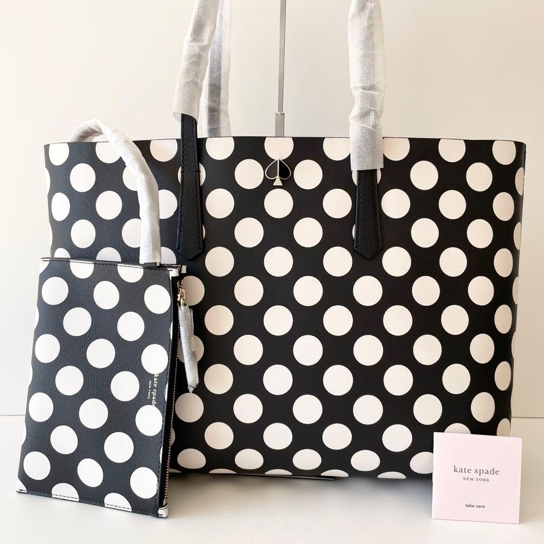 【新品】kate spade トートバッグ ポーチ付き モリー ドット A4