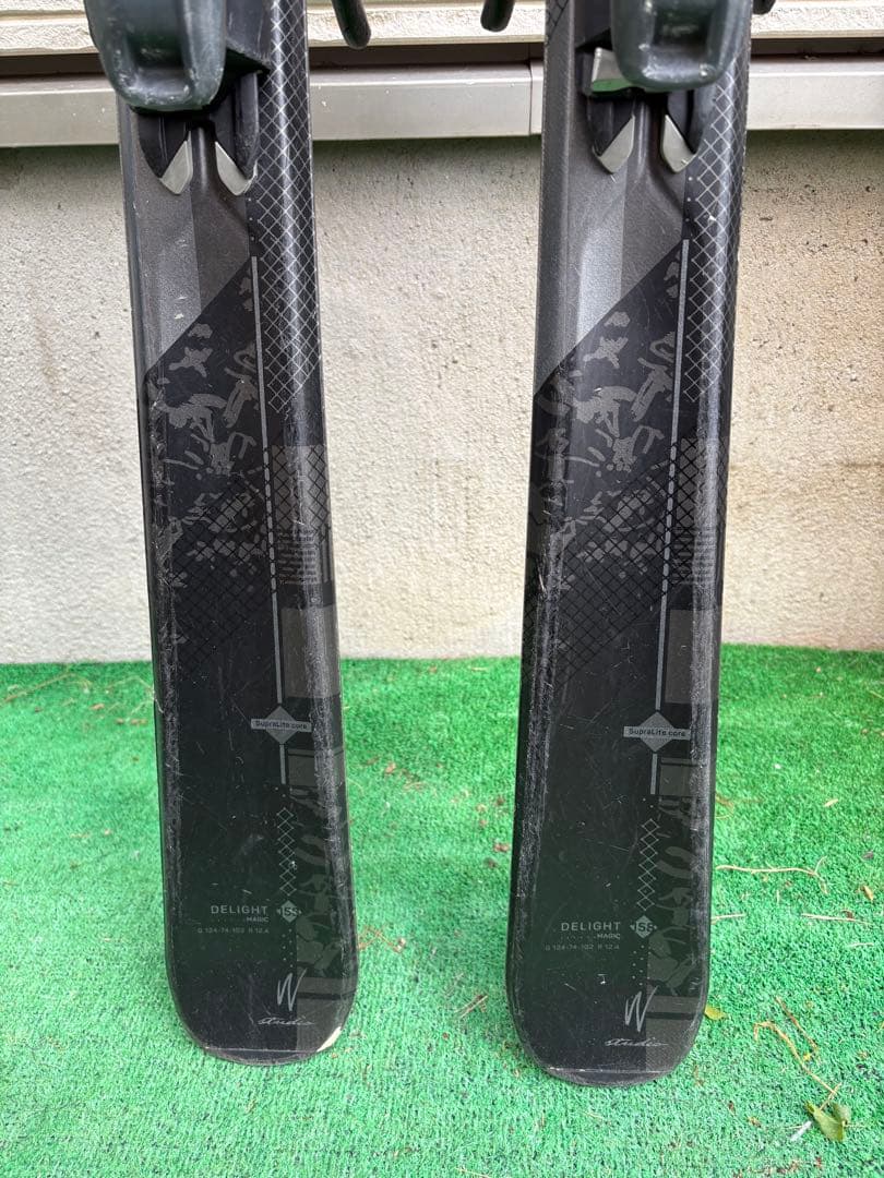 長*武様 ブラックスキー板 グリーンロゴ バインディング付き