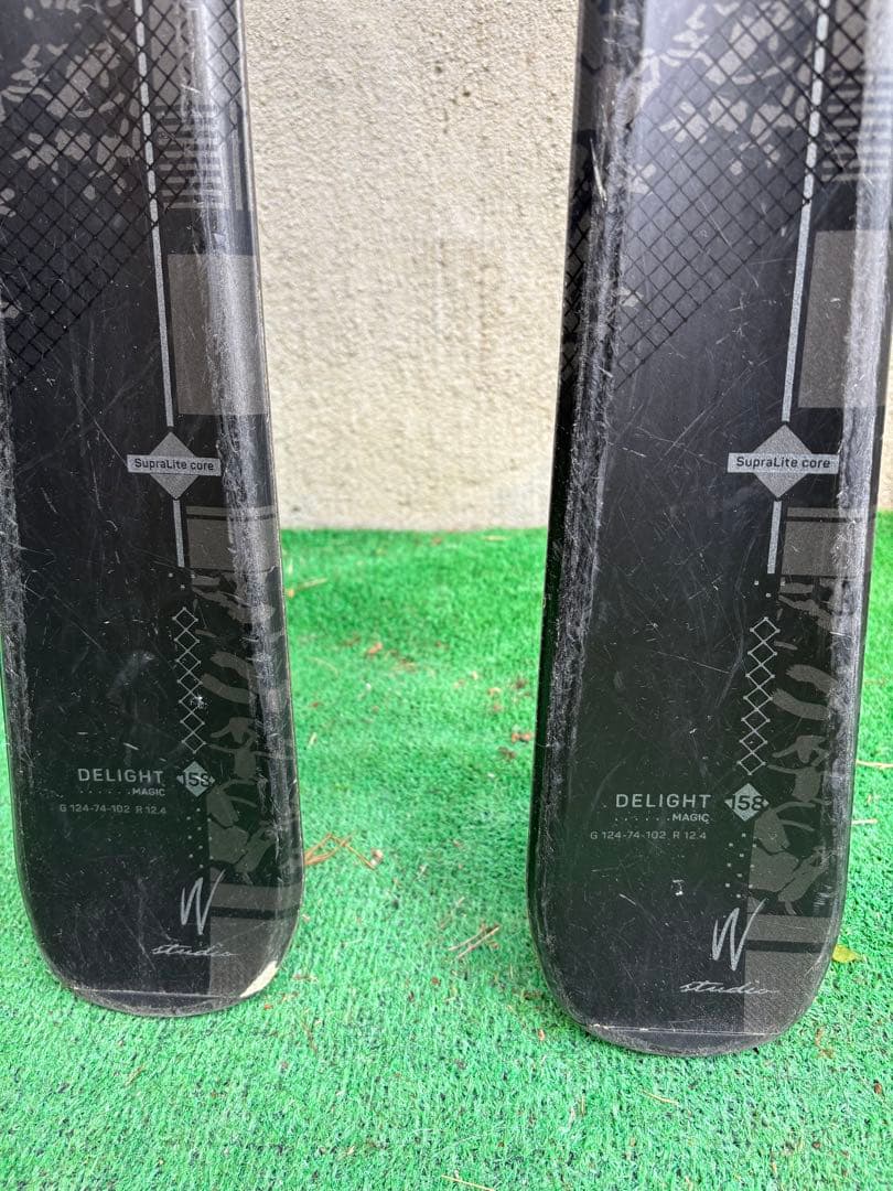 長*武様 ブラックスキー板 グリーンロゴ バインディング付き