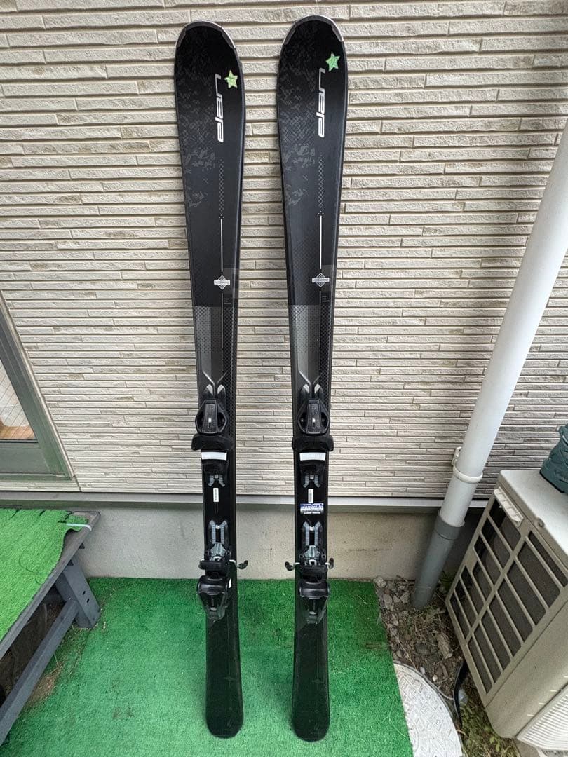 長*武様 ブラックスキー板 グリーンロゴ バインディング付き