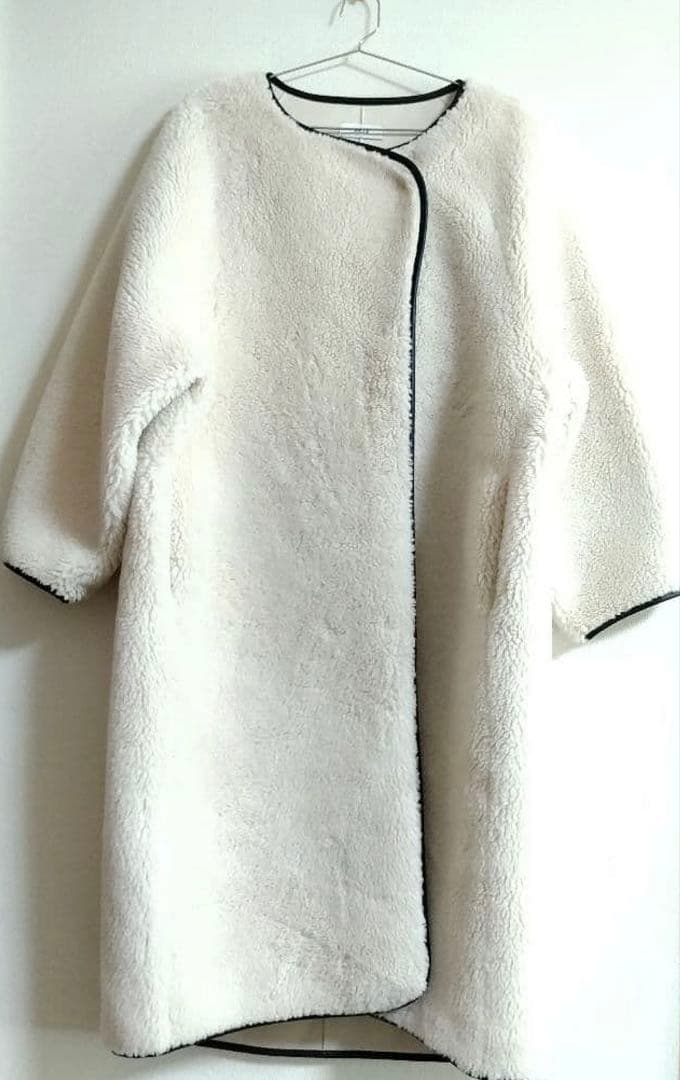 AKTE ロングボアコート　ホワイト　アイボリー