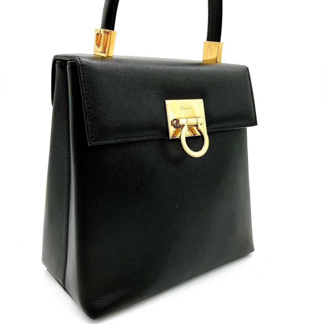美品【Salvatore Ferragamo】2wayバッグ　トップハンドル　黒