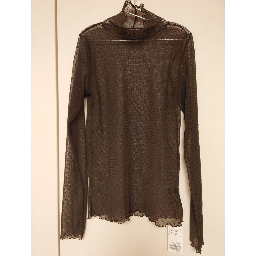 Spic＆Span　ドットチュールハイネックプルオーバー　ブラウン