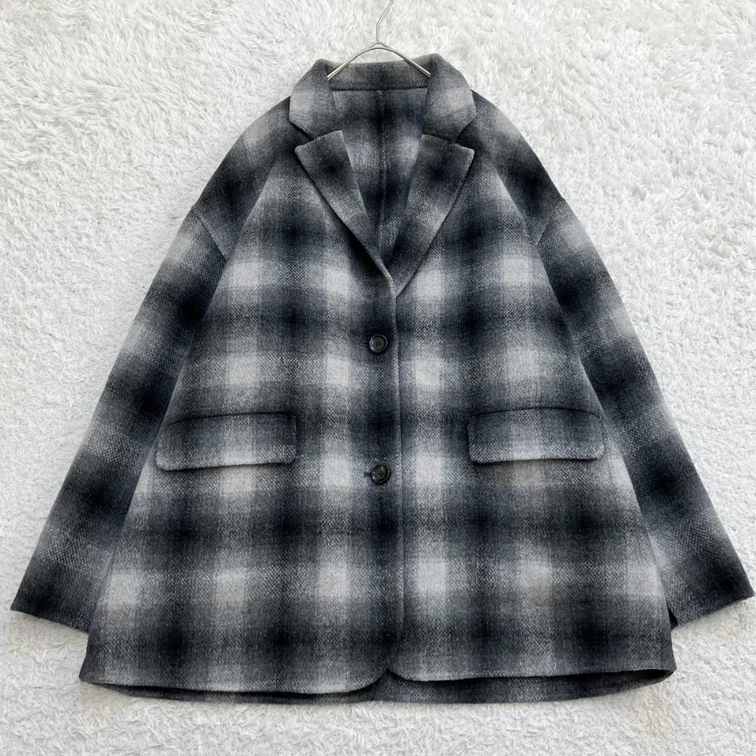24AW✨未使用級✨スピック&スパン ウールミックスリバージャケット ワイド S