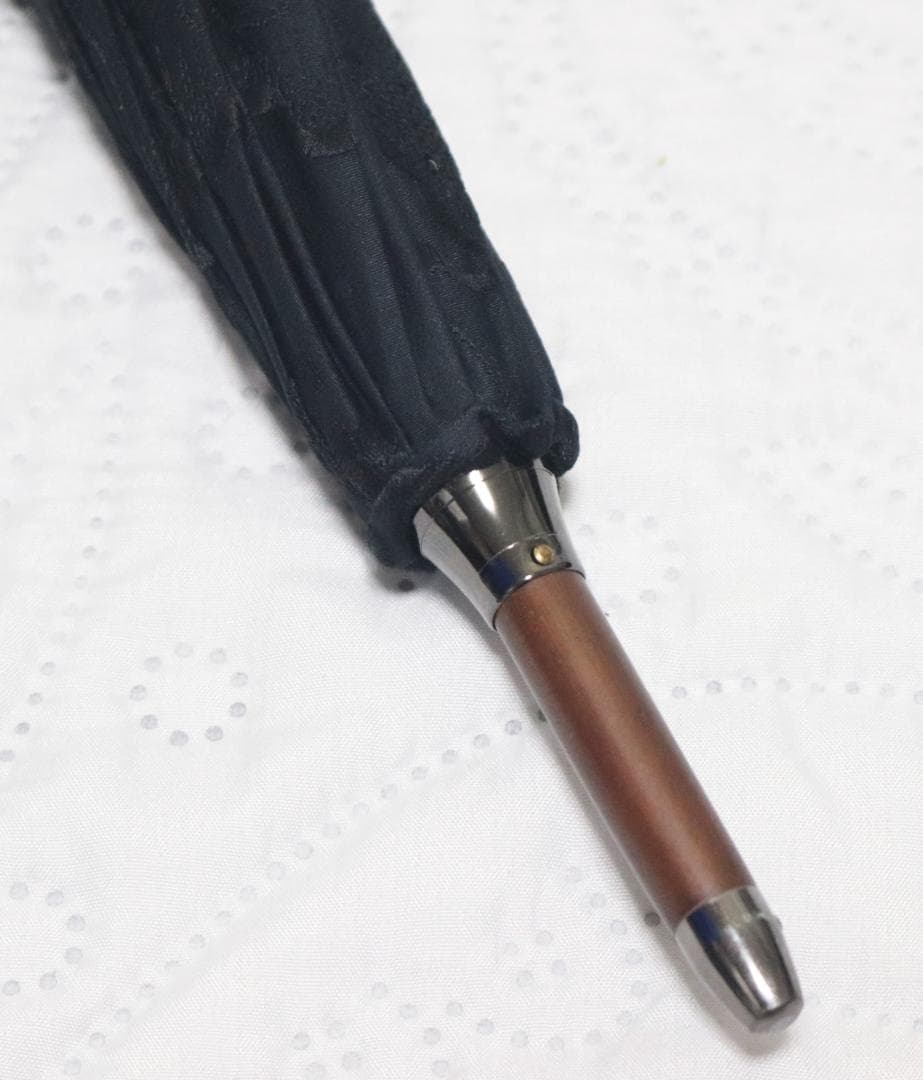 新品【長傘 日傘】抜け感 豪華 総刺繍 高級日傘 木製 日本製 黒