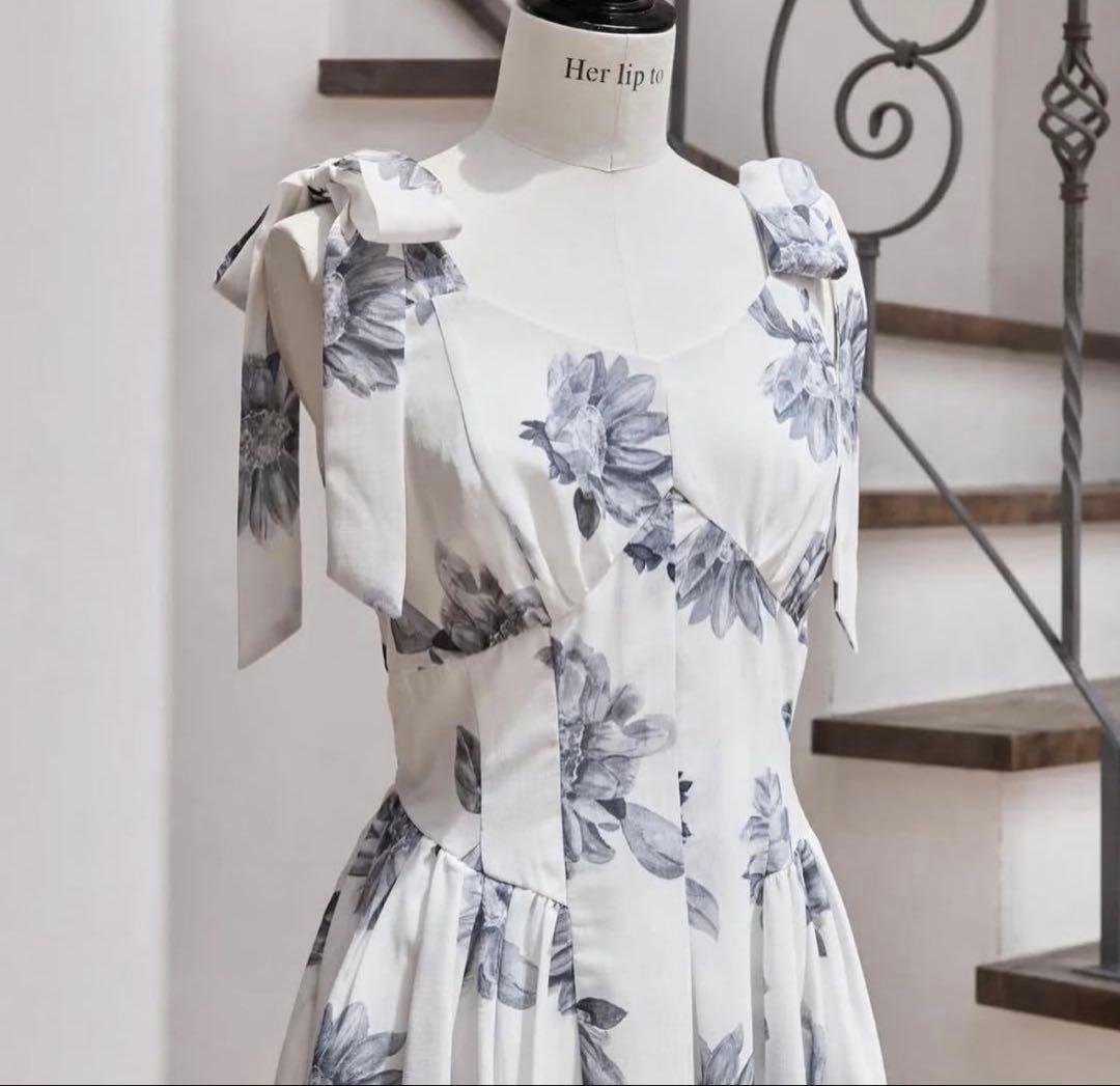 【ハンガー付】her lip to SunflowerPrinted Dress