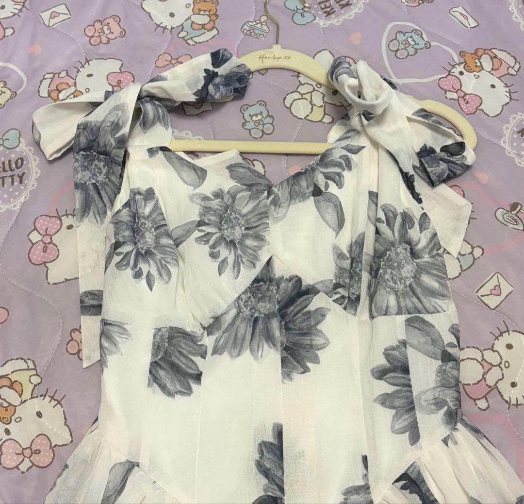 【ハンガー付】her lip to SunflowerPrinted Dress