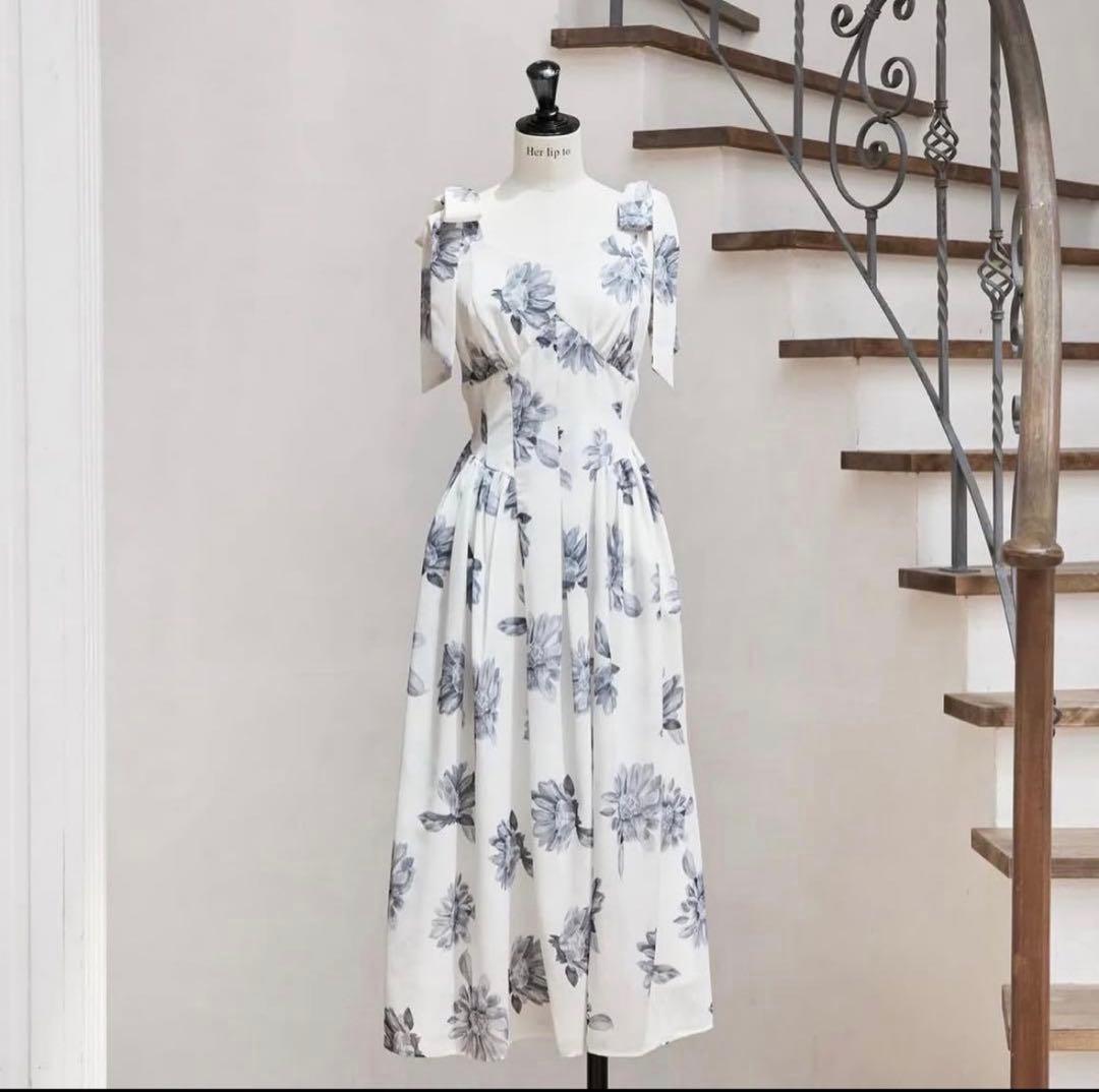 【ハンガー付】her lip to SunflowerPrinted Dress