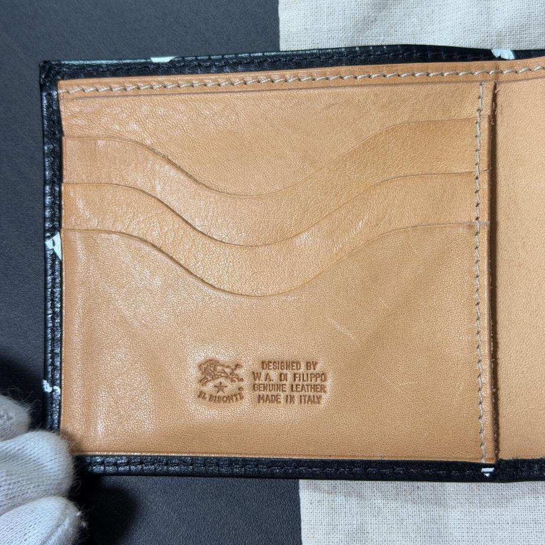 【新品未使用】イルビゾンテ ロゴ 二つ折り 財布 ブラック 黒