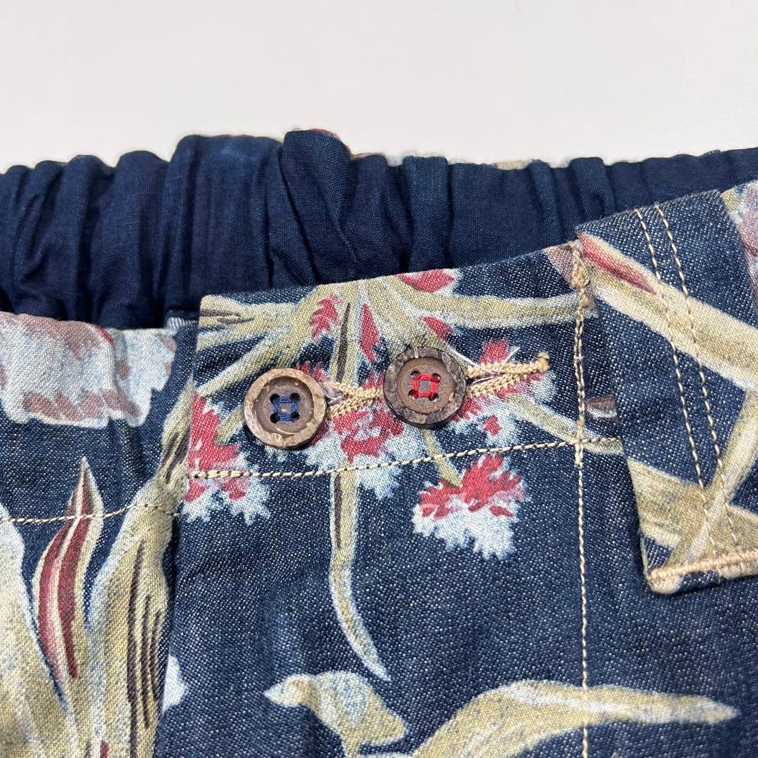 美品　45R イージーポッポ　リリープリント　ハーフパンツ　藍染　インディゴ染め