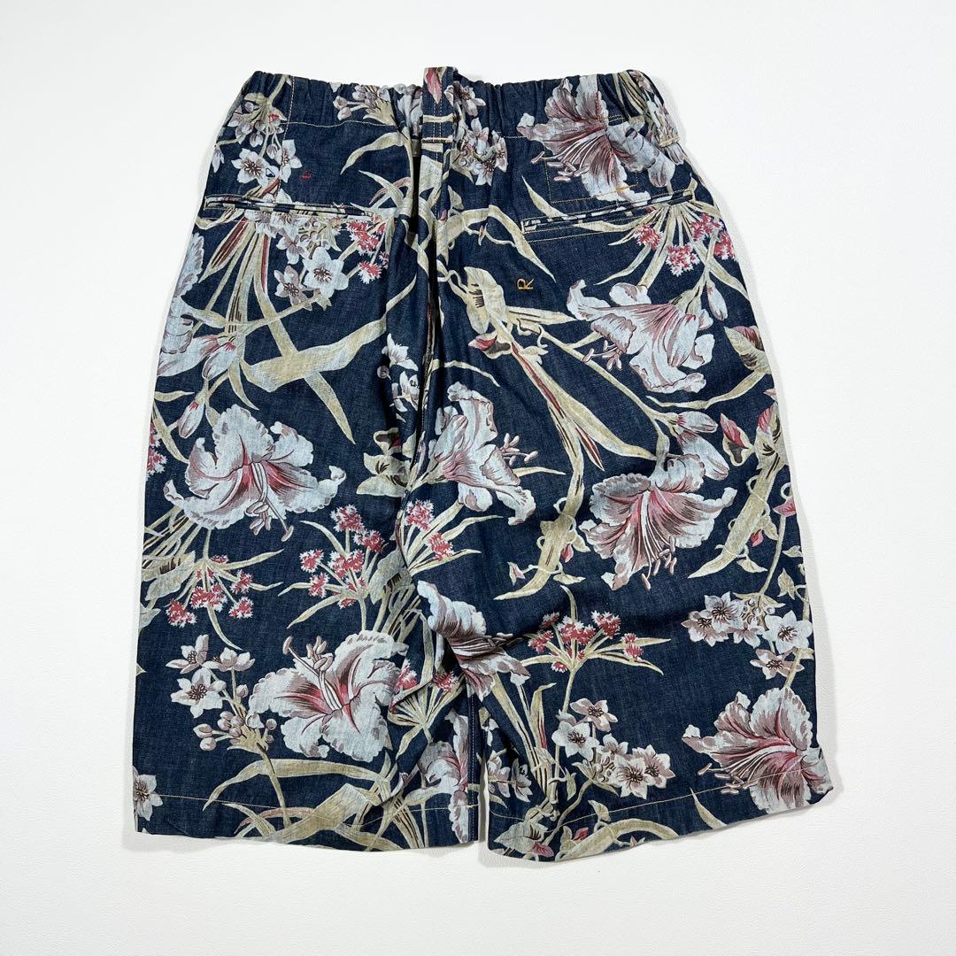美品　45R イージーポッポ　リリープリント　ハーフパンツ　藍染　インディゴ染め