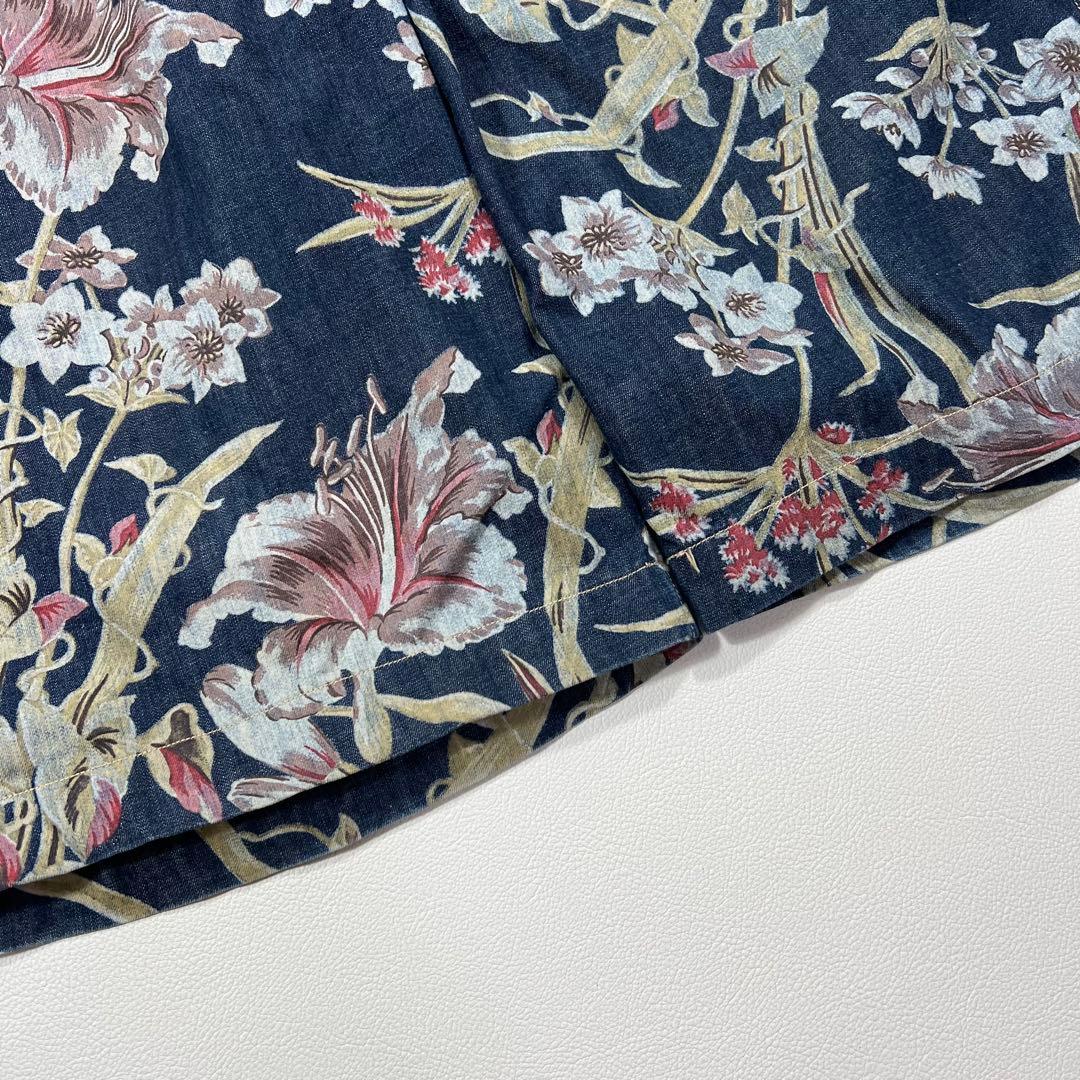 美品　45R イージーポッポ　リリープリント　ハーフパンツ　藍染　インディゴ染め