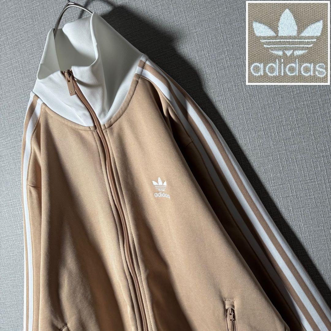 好配色★adidas トラックジャケット ベッケンバウアー 刺繍 ベージュ L