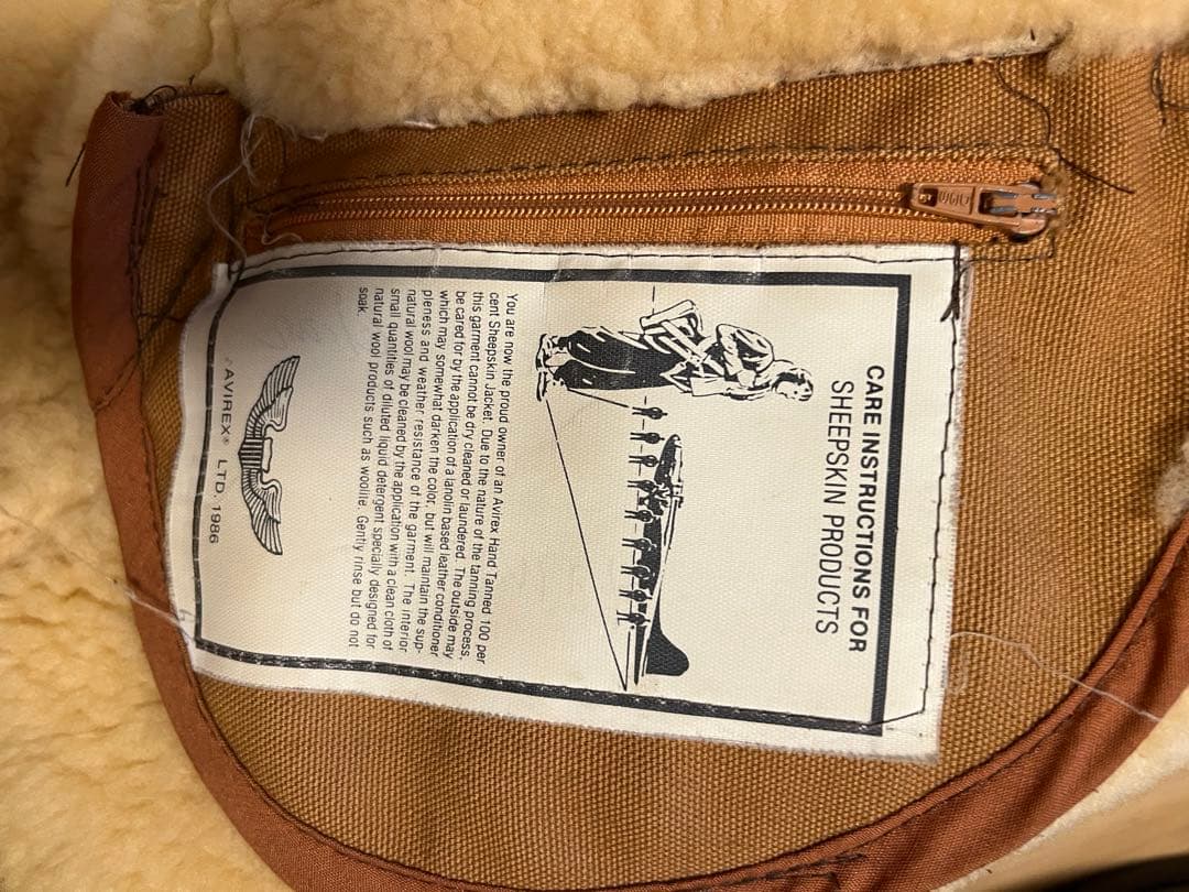 AVIREX B-3 ムートンフライトジャケット USA製 サイズ38