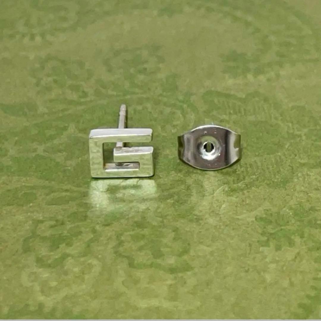 GUCCI スクエアGピアス片耳　Gロゴ　K18WG メンズ/レディース