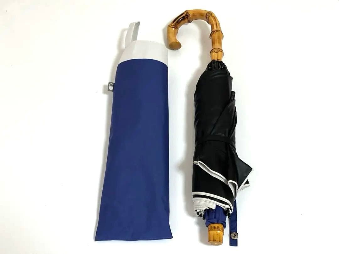 サンバリア100 折りたたみ日傘　ネイビー 晴雨兼用