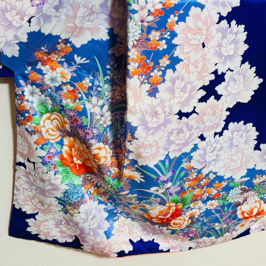 【女の子】 着物 襦袢 2点セット 草花模様 金駒刺繍入り 七五三 7歳