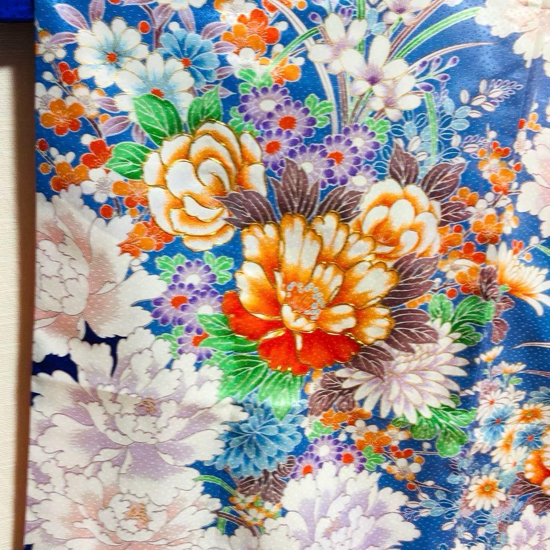 【女の子】 着物 襦袢 2点セット 草花模様 金駒刺繍入り 七五三 7歳