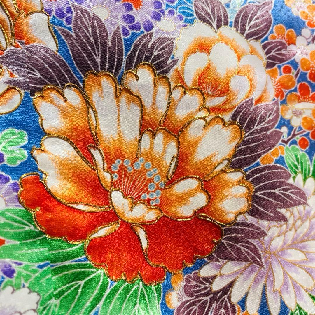 【女の子】 着物 襦袢 2点セット 草花模様 金駒刺繍入り 七五三 7歳