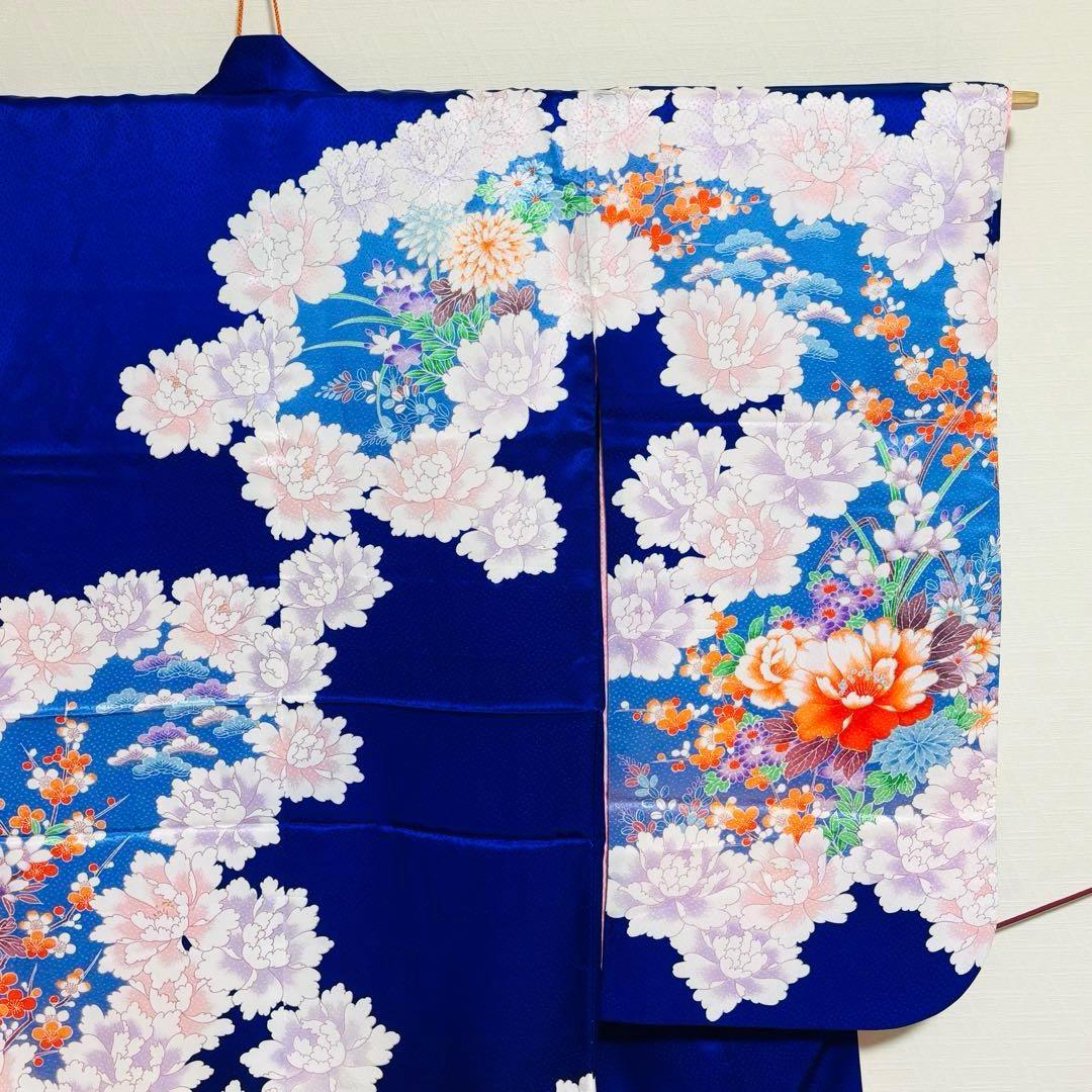 【女の子】 着物 襦袢 2点セット 草花模様 金駒刺繍入り 七五三 7歳